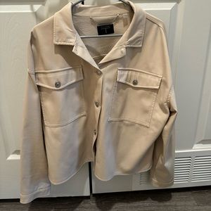Tan Leather Jacket - Tahari Size L